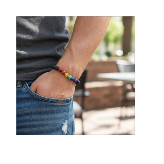 Lava Seven Chakra Bracelet – Energy, Balance & Grounding