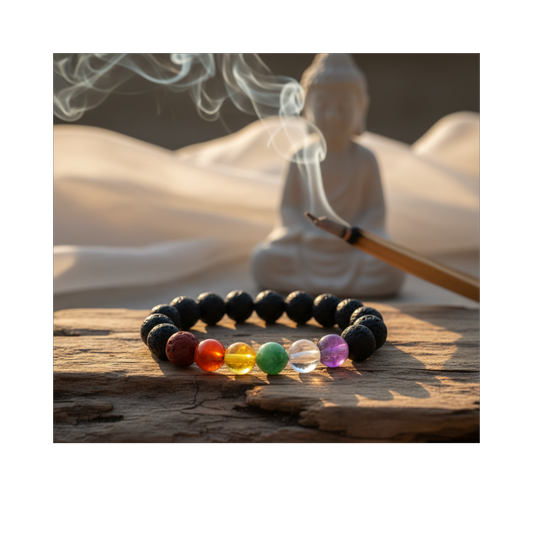 Lava Seven Chakra Bracelet – Energy, Balance & Grounding